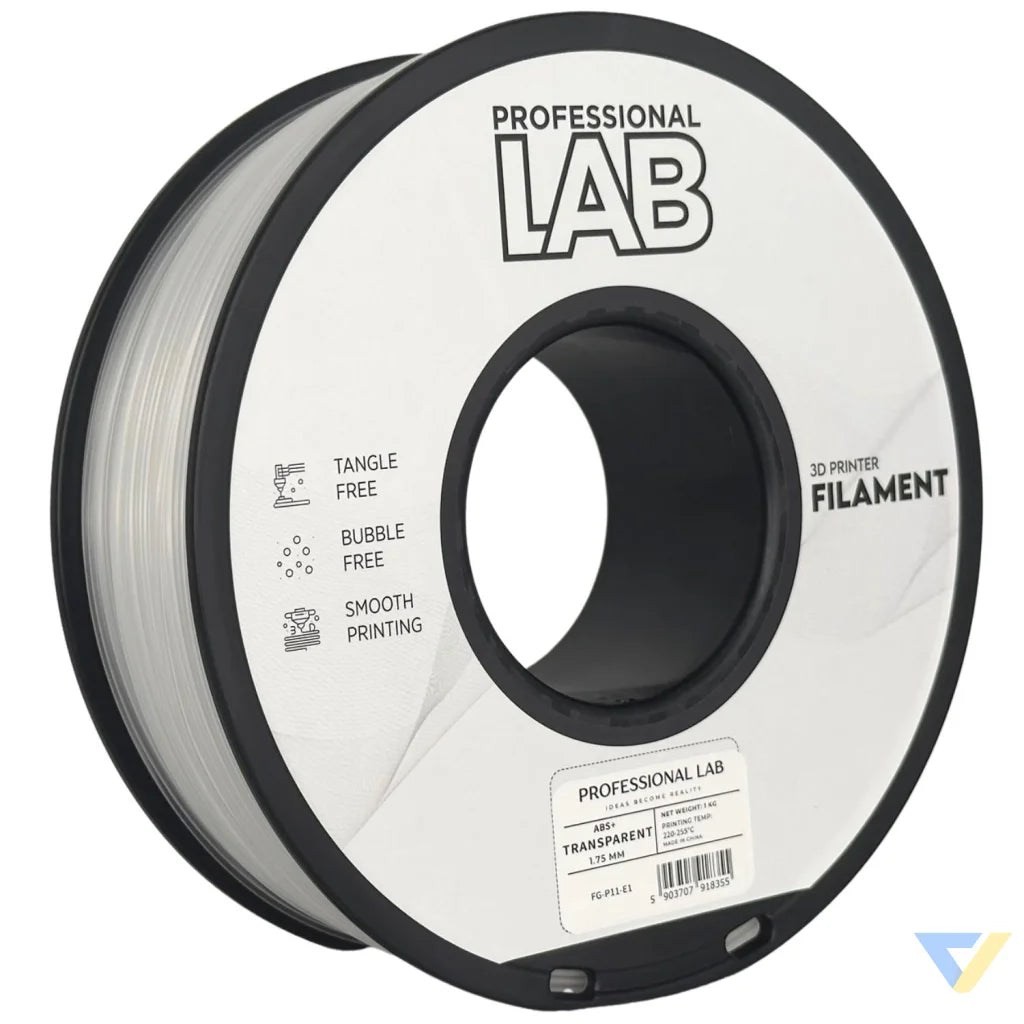 ABS is a strong, impact-resistant filament, ideal for functional parts and mechanical components. It requires a heated bed and enclosure to minimize warping and should be used in a well-ventilated area.