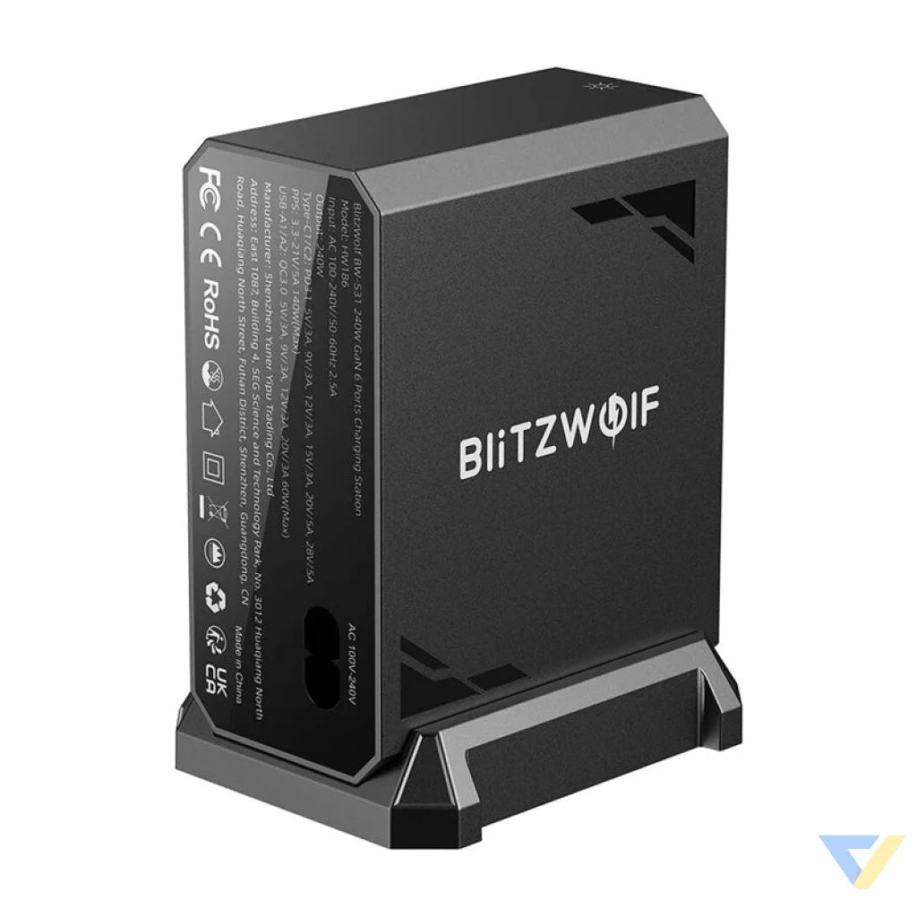 Blitzwolf BW-S31 2xUSB-A 4xUSB-C PD 240W network charger. mains chargers