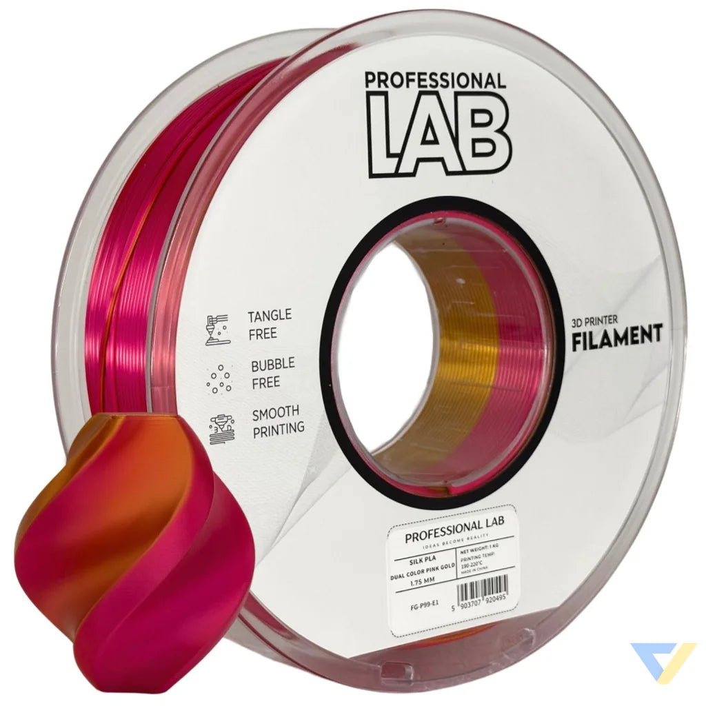 Silk PLA provides a smooth, glossy, silk-like finish. It's aesthetically appealing and perfect for decorative models or display prints.