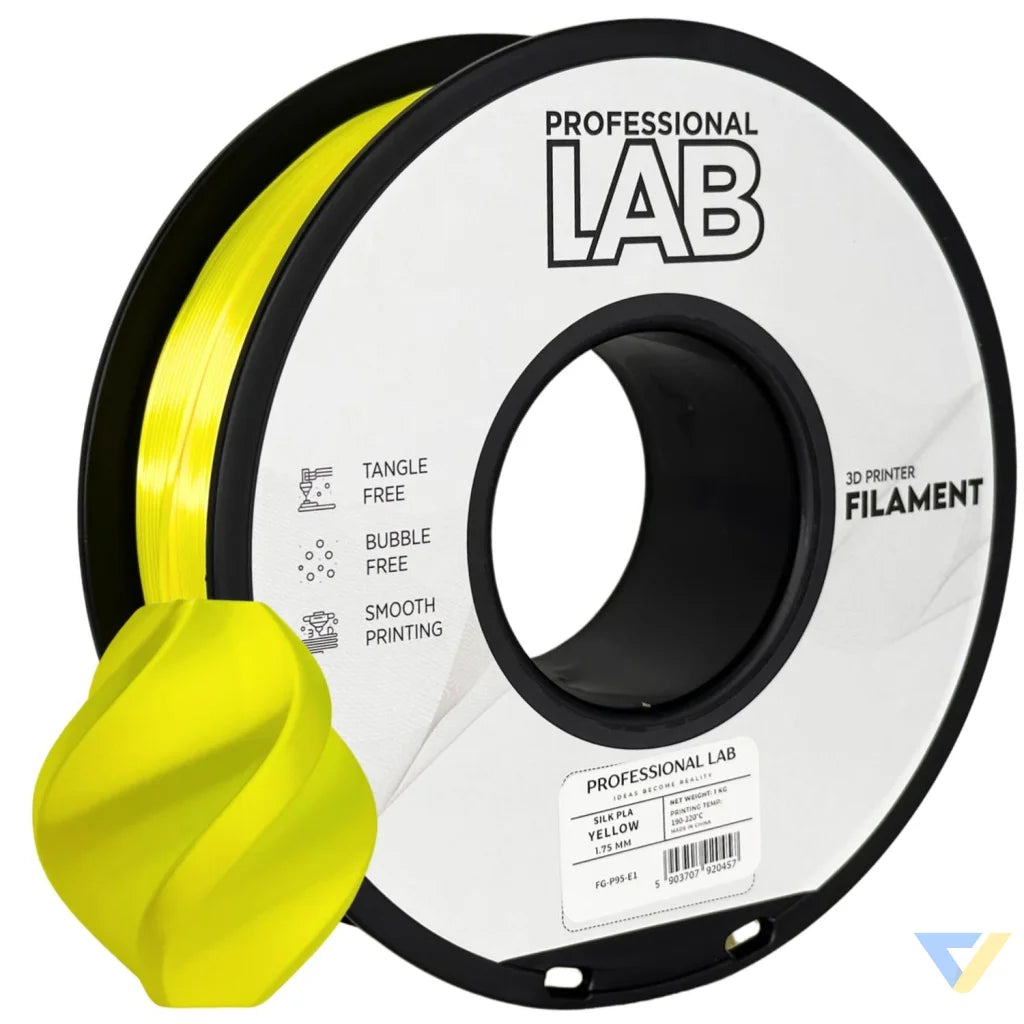 Silk PLA provides a smooth, glossy, silk-like finish. It's aesthetically appealing and perfect for decorative models or display prints.