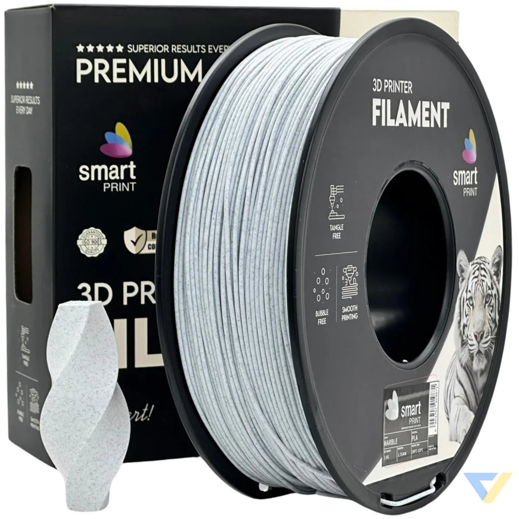 Smart Print PLA is easy to use, great for beginners. It prints smoothly with strong layer adhesion and minimal warping. Special inhibitors boost durability and color, making it ideal for everyday prints.
