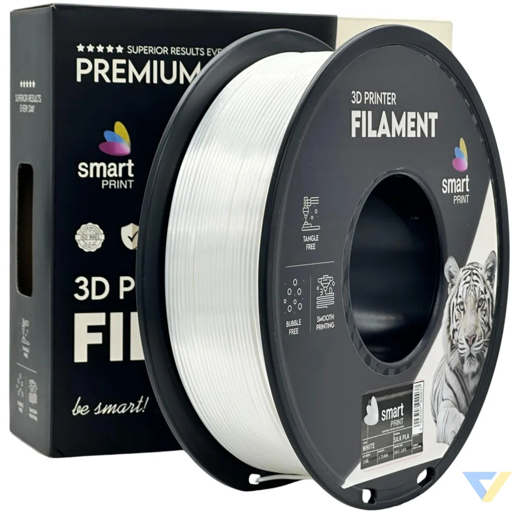 Smart Print Silk PLA offers a glossy, silk-like finish for eye-catching results. Special inhibitors enhance durability and color depth. Ideal for decorative models, art pieces, and display prints.