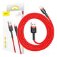 Baseus Cafule USB Lightning-kabel 2,4A 1m (svart + röd)