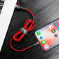 Baseus Cafule USB Lightning-kabel 2,4A 1m (svart + röd)