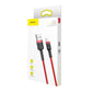 Baseus Cafule USB Lightning-kabel 2,4A 1m (svart + röd)