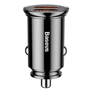 Baseus Circular 2xUSB QC3.0 5A 30W car charger (black)