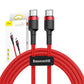 Baseus Cafule-kabel USB-C PD 2.0 QC 3.0 60W 1m (Röd)