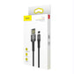 Lightning USB cable (reversible) Baseus Cafule 2.4A 1m (gray-black)