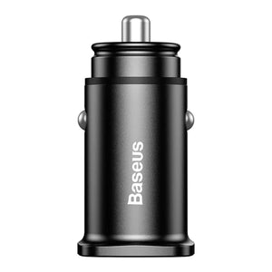 Bil-laddare Baseus Square 2xUSB QC3.0 5A 30W (svart)