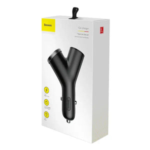 Biladapter Baseus Y Type 2xUSB 3,4A 40W (svart)