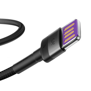 Baseus Cafule USB-C-kabel Huawei SuperCharge, QC 3.0, 5A 1m (Svart+Grå)