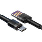 Baseus Cafule USB-C kaabel Huawei SuperCharge, QC 3.0, 5A 1m (must+hall)