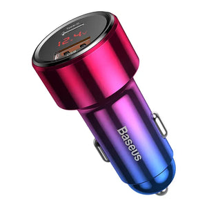 Ładowarka samochodowa Baseus Magic USB + USB-C QC 4.0  PD 45W (czerwono-niebieska)