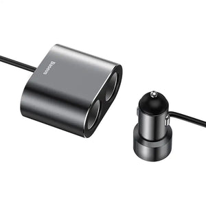Baseus tändaruttag splitter 2xUSB 3,1A 100W (Svart)