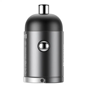 Mini billaddare Baseus Tiny Star USB-C, QC 4.0+, PD, 30W (grå)