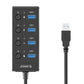 Orico USB 3.0-hub med kontakter, 4x USB (sort)