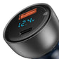 Dual Quick Charger Car Charger Baseus Particular Digital Display QC+PPS 65W (Silver)