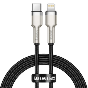 USB-C kaabel Lightning Baseus Cafule jaoks, PD, 20W, 1m (must)