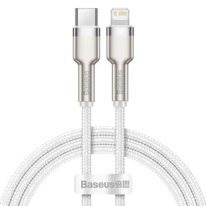 USB-C cable for Lightning Baseus Cafule, PD, 20W, 1m (white)
