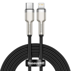 USB-C kaabel Lightning Baseus Cafule jaoks, PD, 20W, 2m (must)