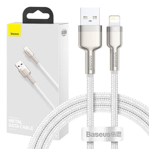 USB-kabel för Lightning Baseus Cafule, 2,4A, 1m (vit)