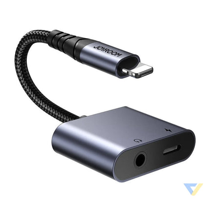2 in 1 Audio adapter Joyroom SY L01 Lightning to 3.5mm + Lightning (black) Audio adapters
