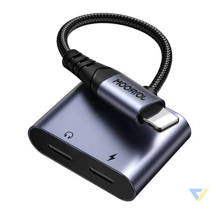 2 in 1 Audio adapter Joyroom SY L02 Lightning to Double Lightning (black) Audio adapters