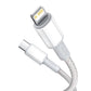 USB-C kuni Lightning Baseus kõrge tihedusega punutud kaabel, 20W, PD, 2m (valge)