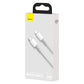 USB-C kuni Lightning Baseus kõrge tihedusega punutud kaabel, 20W, PD, 2m (valge)