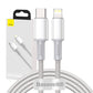 USB-C kuni Lightning Baseus kõrge tihedusega punutud kaabel, 20W, PD, 2m (valge)