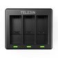 Telesin 3-pesaline laadija + 2 akut GoPro Hero 12 / Hero 11 / Hero 10 / Hero 9 jaoks