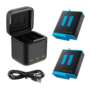 Telesin 3-pesa laadimiskarp GoPro Hero 9 / Hero 10 / Hero 11 / Hero 12 + 2 akut (GP-BNC-901)