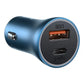 Baseus Golden Contactor Pro billaddare, USB + USB-C, QC4.0+, PD, SCP, 40W (blå) + USB-C - Lightning-kabel 1m (blå)