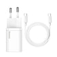 Baseus Super Si Snabbladdare 1C 25W med USB-C-kabel för USB-C 1m (vit)