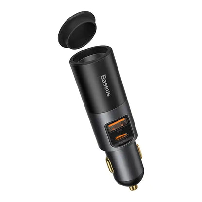 Baseus Share Together Snabbladdare för bil med cigarettändaruttag, 2x USB, 120W (Grå)