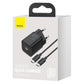 Baseus Super Si Snabbladdare 1C 25W med USB-C-kabel för USB-C 1m (svart)