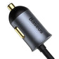 Auton laturi Baseus Share Together jatkojohdolla, 3x USB, USB-C, 120W (harmaa)