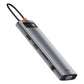 Hub 11in1 Baseus Metal Gleam Series, USB-C to 3x USB 3.0 + 2x HDMI + USB-C PD + Ethernet RJ45 + microSD/SD + VGA + AUX