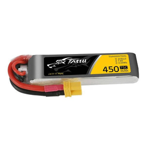 Batteri Tattu 450mAh 7.4V 75C 2S1P Lång XT30