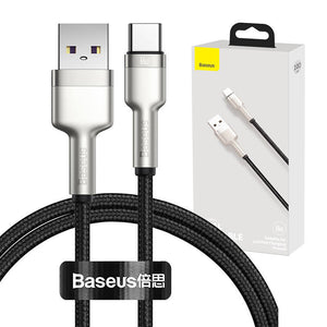 USB-kaabel USB-C Baseus Cafule jaoks, 66W, 1m (must)