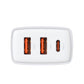 Nätadapter Baseus Compact Quick Charger, 2xUSB, USB-C, PD, 3A, 30W (vit)