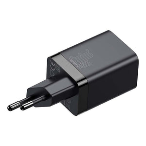 Baseus Super Si Pro Snabbladdare USB + USB-C 30W (svart)