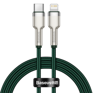 USB-C kaabel Lightning Baseus Cafule jaoks, PD, 20W, 1m (roheline)
