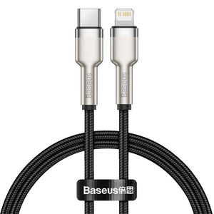 USB-C kaabel Lightning Baseus Cafule jaoks, PD, 20W, 0,25m (must)