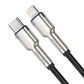 USB-C kaabel Lightning Baseus Cafule jaoks, PD, 20W, 0,25m (must)