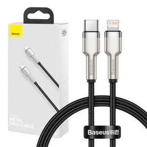 USB-C kaabel Lightning Baseus Cafule jaoks, PD, 20W, 0,25m (must)