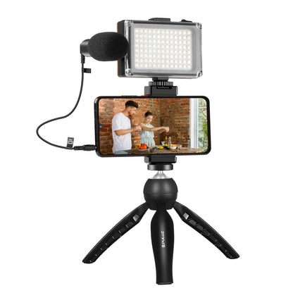 Puluz otseülekande komplekt statiivi + LED-tuli + mikrofon + telefoni klamber PKT3132B
