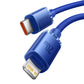 Baseus Crystal Shine-kabel USB-C till Lightning, 20W, PD, 2m (blå)