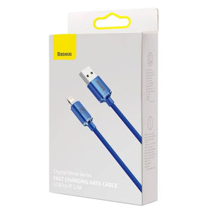 Baseus Crystal Shine-kabel USB till Lightning, 2,4A, 2m (blå)