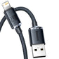 Baseus Crystal Shine kaabel USB-st Lightning-ini, 2.4A, 2m (must)